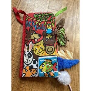 Jellycat Pet Tails Fabric Book Baby Crinkle Sensory Toy Plush Learning Book
